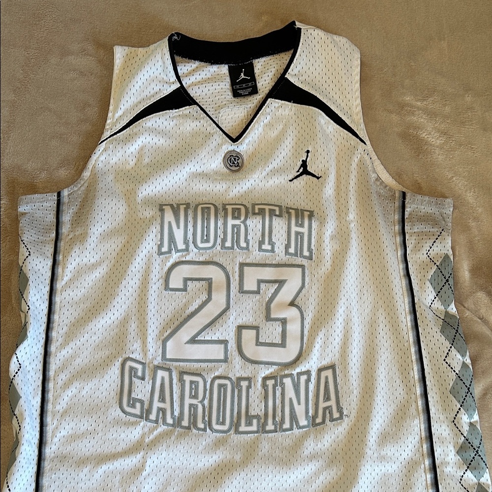 Jordan North Carolina Jersey - White and Black and gray